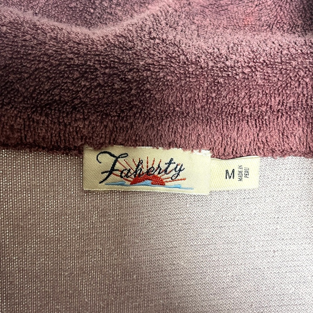 Faherty Cabana Organic Terry Cloth Colorblock Sweater Coastal Beach Boho Sz M - Picture 7 of 11